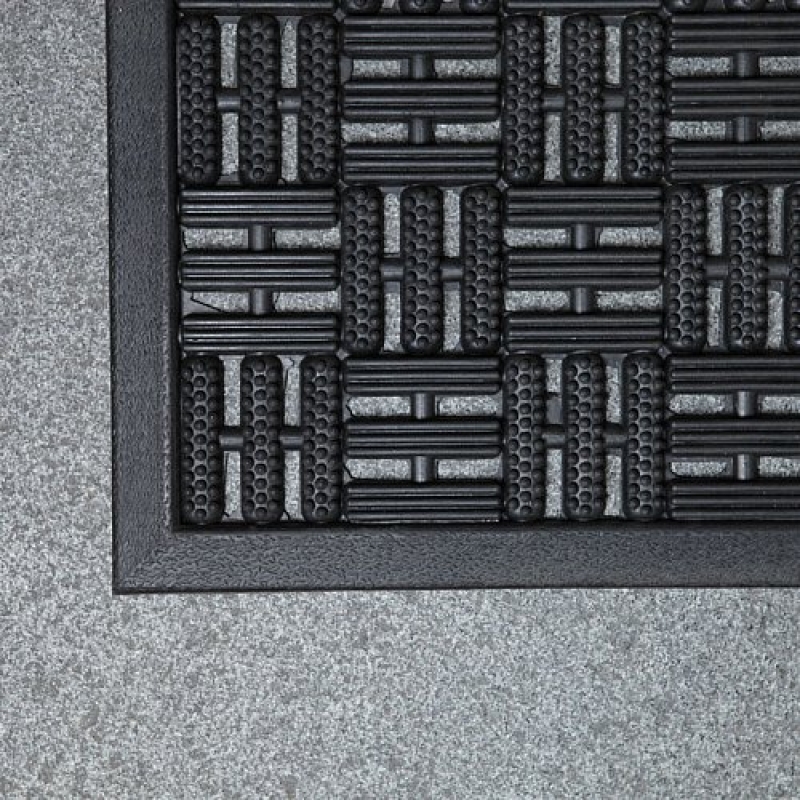 Texas Heavy Duty Rubber Entrance Mat in Black 