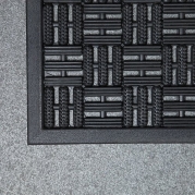 Texas Heavy Duty Rubber Entrance Mat in Black 